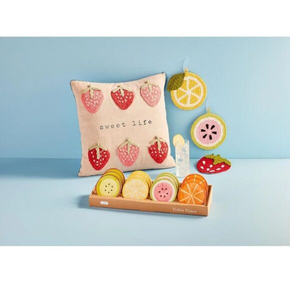 Mud Pie Crochet Pillow -New! - Picture 4 of 11